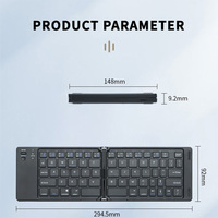 Clavier portable fin pliable rechargeable, mini clavier pour smartphone, tablette, iOS, Android, Windows, Mac, en stock