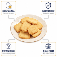 Biscuits au beurre au jaune d'œuf salé de qualité supérieure, saveur riche salée-douce, OEM, marque privée, vente en gros, fournisseur B2B de snacks en vrac