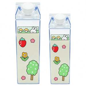Bouteille d'eau en plastique acrylique colorée en forme de carton de lait, cadeau publicitaire personnalisé, simple, pour les étudiants, les grands magasins - Product Image 3