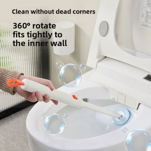 Nuevo cepillo de inodoro eléctrico montado en la pared para el hogar, sin esquinas muertas, cabezal reemplazable, cepillo de limpieza con soporte de almacenamiento - Product Image 1