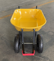 Chariot à roulettes en acier inoxydable robuste à deux roues 7CBF avec roue anti-crevaison pour le stockage industriel de l'OEM