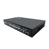 Conmutador PoE de 16 puertos activo OEM ODM, 48V, alimentación a través de Ethernet para cámaras IP Hikviision Dahua con función QoS