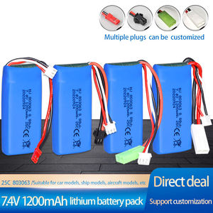 7.4V 1200mAh Lityum Polimer Şarj Edilebilir Pil Paketi 803063 RC Uçaklar ve Helikopterler Uçuş Simülatörü için - Product Image 2