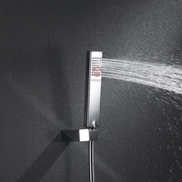 AMAXO Support chromé pour pommeau de douche à main pour salle de bain Support de connecteur mural Bras de douche réglables