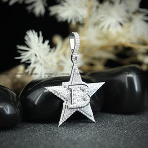 Colgante Personalizado con Forma de Estrella, Completamente Engastado con Moissanita VVS, Joyería Fina, Estilo Hip Hop, para Hombre, Rapero, Plata de Ley 925, Regalo - Product Image 2