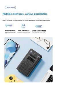 C900s Mini Xách Tay DLP 1080P FHD Android 9.0 Thông Minh TV LED Chiếu Với Được Xây Dựng-Trong Pin 180 ANSI Lumens Ngắn Ném - Product Image 6