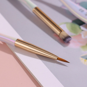 Pinceau de manucure holographique à manche, stylo liner à poils plats, embout ondulé, pour la peinture de couleur des ongles et la décoration d'ongles en gel - Product Image 3