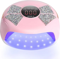 Lampe à ongles UV LED sans fil, lampe à ongles UV 168W pour vernis à ongles, séchoir à ongles portable, lampe à ongles portable avec 4 minuteries