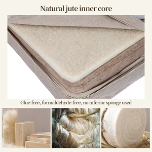 <span class=keywords><strong>Coussin</strong></span> <span class=keywords><strong>de</strong></span> méditation pliable et écologique en forme <span class=keywords><strong>de</strong></span> croissant avec support ergonomique incliné en lin - Product Image 4