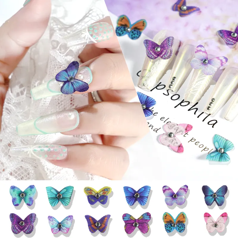 Lantejoulas para unhas, brilho e glitter de malha com lantejoulas de borboleta para arte em unhas