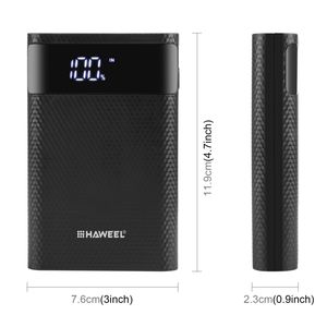HAWEEL DIY 4x18650 Batterie (Non Inclus) 12000mAh Double Voie QC Chargeur Power Bank Shell Box avec 2x Sortie USB et Affichage - Product Image 4