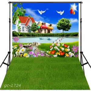 Alat Pemotretan Foto Anak-anak OEM Kustom, 5x 7 Kaki/150X210Cm 5x LATAR BELAKANG Portabel Poliester Vinil Poliester Pemandangan Alami Latar Belakang Cat - Product Image 4