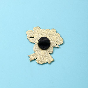 Broche de metal esmaltado con diseño de ramo de tulipanes rosas y lazo azul, chapado en oro, con impresión UV, para bodas y moda - Product Image 3