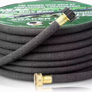Tubo Irrigazione a Goccia in Gomma da 7,6 m (25ft) 1/2'' <span class=keywords><strong>per</strong></span> Giardino, Bobina Avvolgitubo, Risparmia il 80% d'Acqua, <span class=keywords><strong>per</strong></span> Giardino Sotterraneo, Prato, <span class=keywords><strong>Orto</strong></span> e Aiuole - Product Image 1