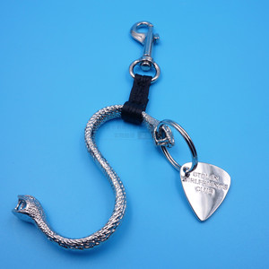 Zinc Alloy <b>Snake</b> Keychain Bright Nickel Embossed Guitar Pick Charm <b>Bag</b> Pendant Fashion Trend Gift - Product Image 1