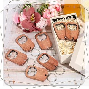 Llavero de madera en blanco para personalizar, abridor de botellas metálico, mini abridores de bolsillo para recuerdos de fiesta, artículos para bodas, regalos personalizados, manualidades - Product Image 4