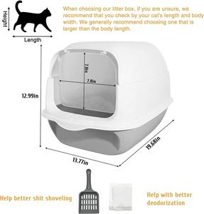 OF Toilette pour chat détachable entièrement fermée grande litière pour chat avec pelle vente en gros - Product Image 5