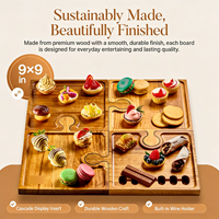 Assiette rectangulaire de luxe en bois massif, multi-styles, écologique, pour fruits, petit-déjeuner, thé, collations et fêtes