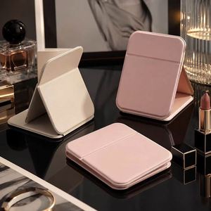 Custom Logo Modern Round PU Leather Folding Pocket <b>Mirror</b>-Portable Makeup <b>Mirror</b> for Travel Wallet Size Compact <b>Mirror</b> Wholesale - Product Image 3