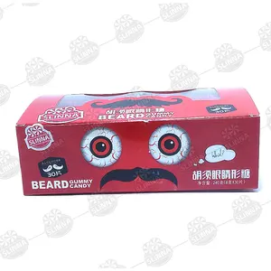 Grappige Baard Oogbol Gummy Candy Fruit Zacht Snoep Halal Fruitige Smaak Cartoon Vorm Jelly Candy Voor Halloween Day