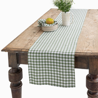 Nappe de table en lin à carreaux rustiques délavés style Thanksgiving, décoration de ferme, chemin de table