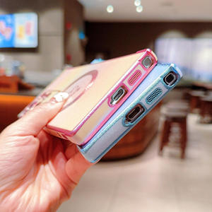 <span class=keywords><strong>Funda</strong></span> blanda de corazón de Color degradado láser con textura de seda para Samsung Galaxy <span class=keywords><strong>S21</strong></span> S22 S23 <span class=keywords><strong>Plus</strong></span> S24, <span class=keywords><strong>funda</strong></span> magnética de carga Ultra inalámbrica - Product Image 3