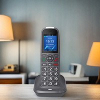 Telepon VoIP WiFi Tanpa Kabel Sasincomm S08 4G LTE 3G GSM Tombol Besar 3-Line Dual SIM Layar 2.4" WiFi Hotspot