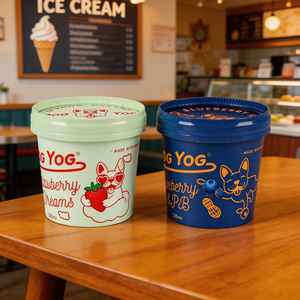 Vasos de papel kraft compostables desechables al por mayor de 8oz, 12oz y 16oz para helados, para cafeterías, panaderías, tiendas de dulces y empaques para llevar. - Product Image 4