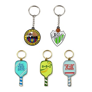 Porte-clés en gros avec logo personnalisé, porte-clés en métal pour raquette de padel, porte-clés en émail personnalisé pour pickleball - Product Image 2