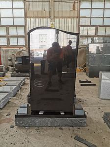Европейский дизайн надгробия черный натуральный гранит красивый надгробный камень на заказ кладбище надгробный гранитный памятник Европейский