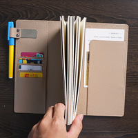 Carnet de voyage haut de gamme en cuir pleine fleur, design créatif ; Porte-cartes de voyage en cuir véritable ; Cadeau