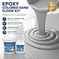 Peinture époxy pour sols en sable auto-nivelante 5kg 10kg 20kg Peinture pour sols de garage |   Revêtement en sable coloré époxy résistant aux fissures