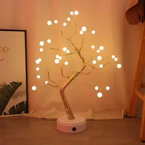 Светодиодная лампа свет дерева феи DIY искусственное дерево лампы мини рождественское дерево ночной свет