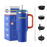 Nuevo Vaso Térmico de 12oz, 30oz, 40oz con Asa y Pajita, Vaso Reutilizable con Tapa, Taza de Viaje Aislada de Acero Inoxidable