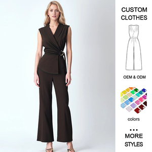Mono sin mangas con diseño de empalmes para mujer, estilo oficina, conjunto de una pieza - Product Image 1