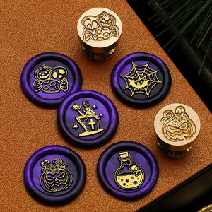 Timbres à cachet en cire en gros, série Halloween miniature, citrouille, <span class=keywords><strong>maison</strong></span> hantée, squelette - Product Image 4