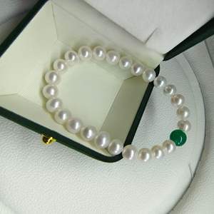 Bracelet en perles d'eau douce de haute qualité, non nucléaires, 6-7 mm, presque rond, sans défaut, avec fil élastique simple, ensemble de bijoux tendance - Product Image 3