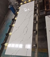 Plan de travail en quartz artificiel BOTON STONE moderne de 15 mm, découpe sur mesure, dalle blanche Calacatta, surface solide