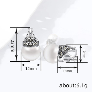 Orecchini a Cerchio Geometrici a Cuore con Perle Finte per Donne, Gioielli Eleganti Vintage alla Moda - Product Image 5
