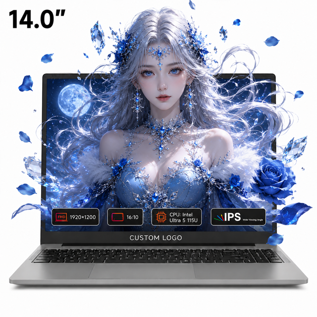 .Custom Laptop 14 Inch Intel Ultra 5 115U Win11 8 Cores 10 Threads Fast Charging Type C 100W Ordinateur Portable Business Laptop