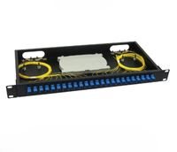 Boîtier de terminaison optique 19 pouces 24 ports SC monomode multimode pour rack, panneau de brassage de fibres optiques SC/UPC/APC/OM1/OM2/OM3/OM4