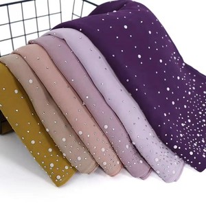 ผ้าพันคอชิฟฟ่อนฮิญาบผ้าชิฟฟ่อนพร้อมไข่มุกดีไซน์มาเลย์ - Product Image 2