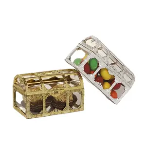 Luoshan wholesale hot sale Treasure chest gifts package gold plastic chocolate candy box wedding plastic candy box