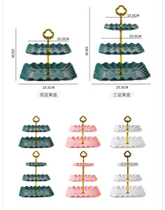 ชั้นวางคัพเค้กพลาสติก3ชั้นสีสันสดใสหรูหราชั้นวางจานเค้กขนมหวานถาดวางโชว์ขนมลูกกวาดผลไม้สำหรับงานแต่งงานงานปาร์ตี้ - Product Image 6