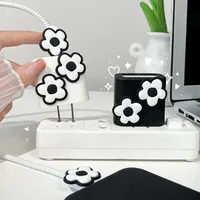 5 pièces fleur charge câble de données protecteur enrouleur accessoires pour iPhone 18w/20w chargeur housse de protection