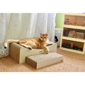 Griffoir pour chat écologique 2 en 1 en forme de M, réversible, en carton ondulé, lit de repos et jouet pour animal de compagnie - Product Image 2