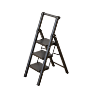 Escabeau pliable pour usage domestique, échelle en forme humaine, marchepied épaissi à 3/4 marches, compact et léger.