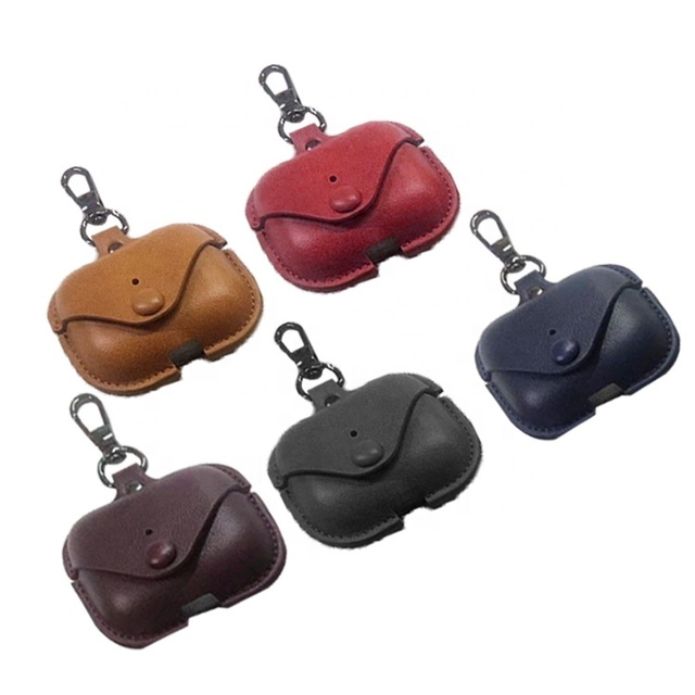 Leather Case for Airpods 4 / Airpods Pro 2 Luxury Protective Cover With Anti-lost Buckle for AirPods Pro 3 Headphone Earpods