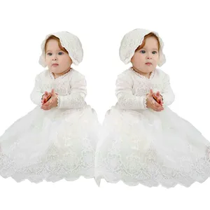 Thời Trang Bán Buôn Dễ Thương Trang Phục Chính Thức Khá Thêu Sơ Sinh Toddler Christening Wedding Party Sinh Nhật Dresses Bé Cô Gái 1 Tuổi