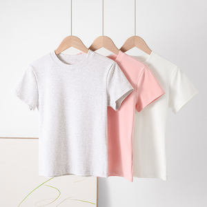T-Shirt da <span class=keywords><strong>Donna</strong></span> a Maniche Corte <span class=keywords><strong>Basic</strong></span> Vuota 2025 in Filato di Cotone e Spandex, Baby Tee Estiva Personalizzata a Girocollo con Vestibilità Aderente ed Elastica - Product Image 1